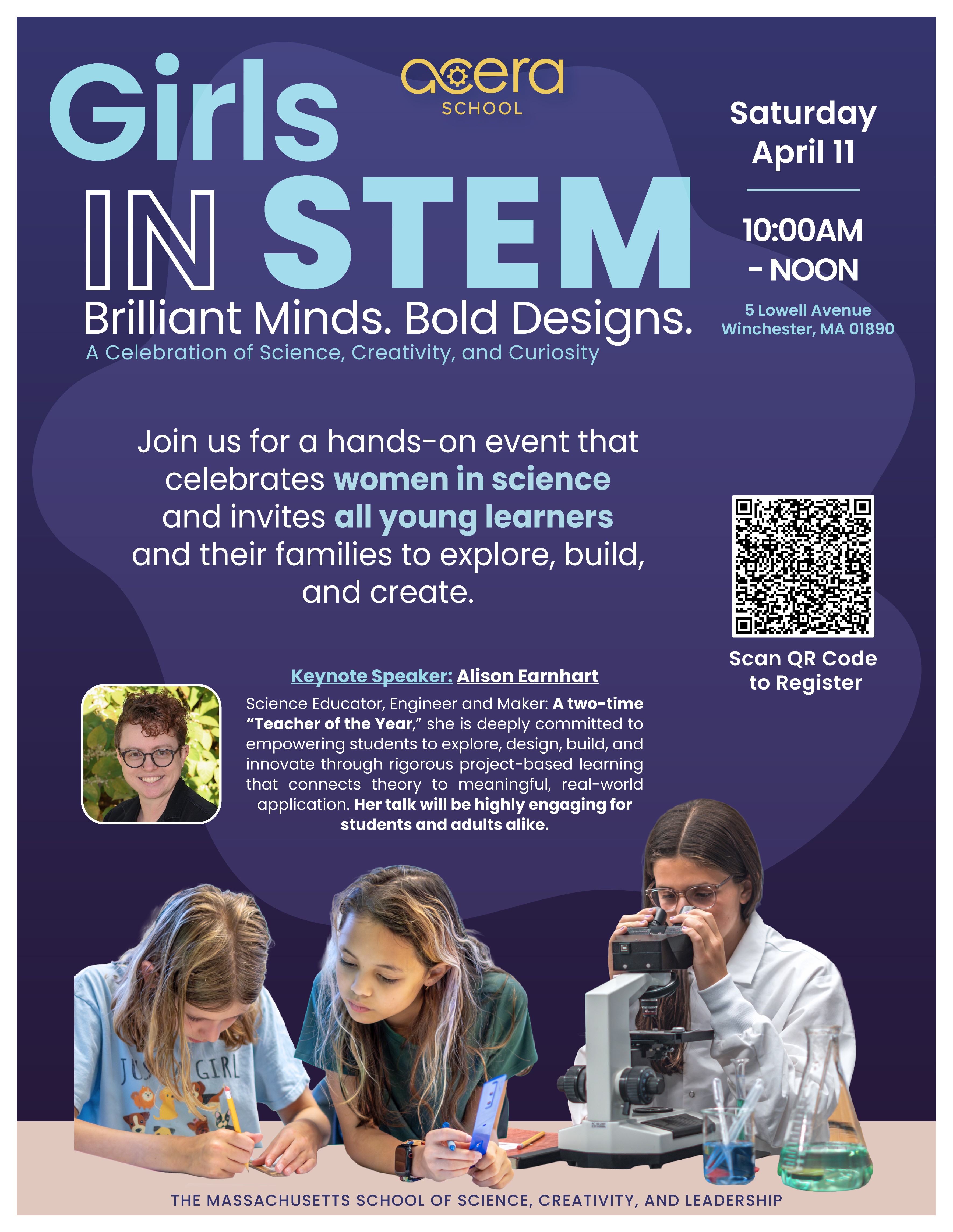 Flier for Girls in STEM: Brilliant Minds, Bold Designs