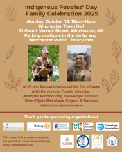 Publicity image for Winchester's 5th Annual Indigenous Peoples' Day Celebration
